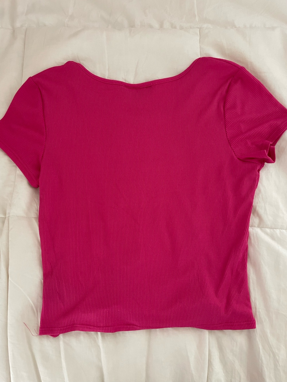 YMI Hot Pink Ribbed Ruched Top - Picture 3 of 4